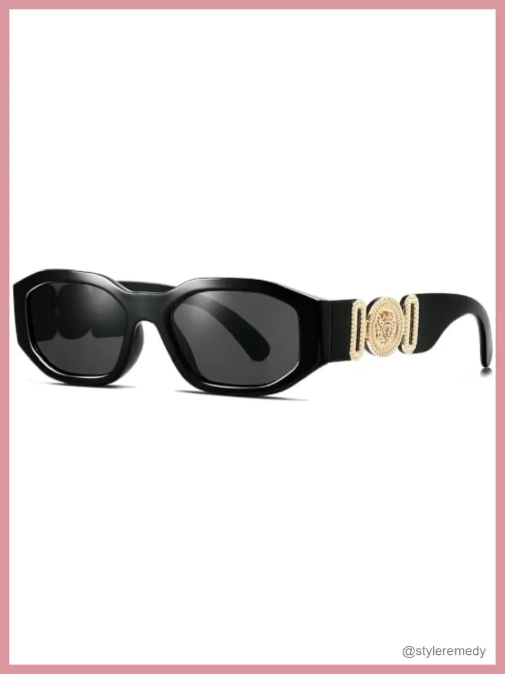 Rectangle Sunglasses UV400 Protection Black Frame Plastic Lens